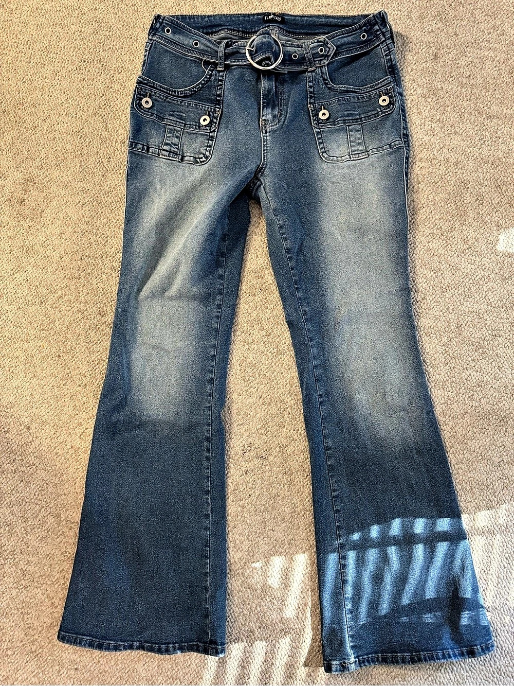 Flamingals Flare Jeans in Blue Size XL